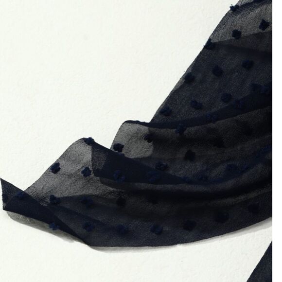 Navy Blue Hair Scarf - Picture 4 of 4